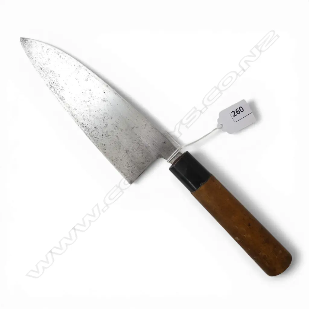 VINTAGE JAPANESE CHEF'S KNIFE, Nara Mt Wakakusa signed to blade, L.300mm Image 1++