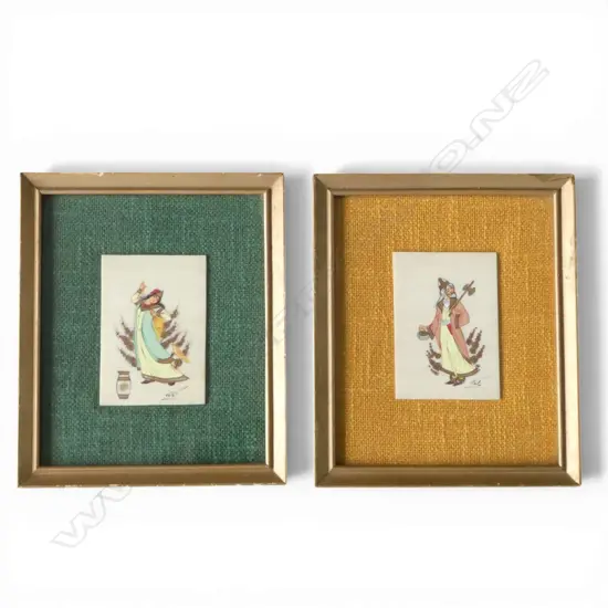 PR OF PERSIAN CHARACTERS PAINTED ON IVORY 65x95mm