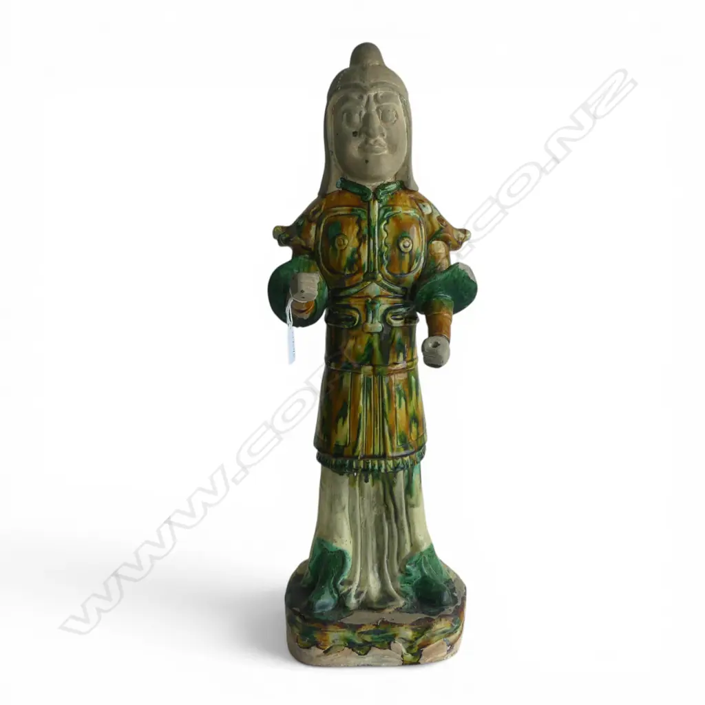 ORIENTAL FIGURE, SANCAI GLAZE H.605mm chips Image 1++