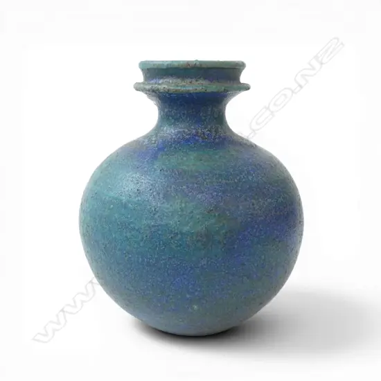 SMALL GRAEME STORM POTTERY VASE small chip to rimH.110mm