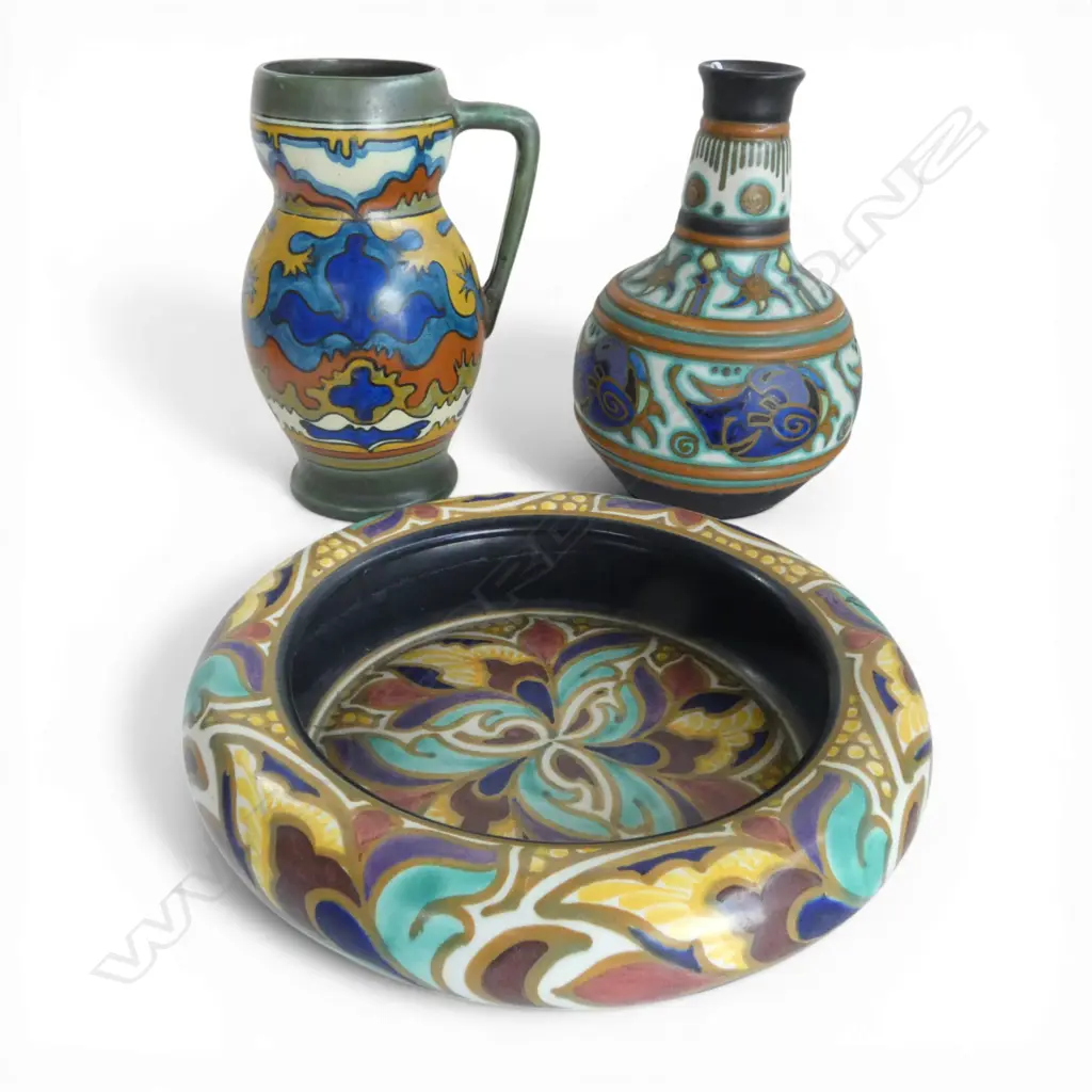 3 PCES DUTCH GOUDA POTTERY Dia.250mm Image 1++