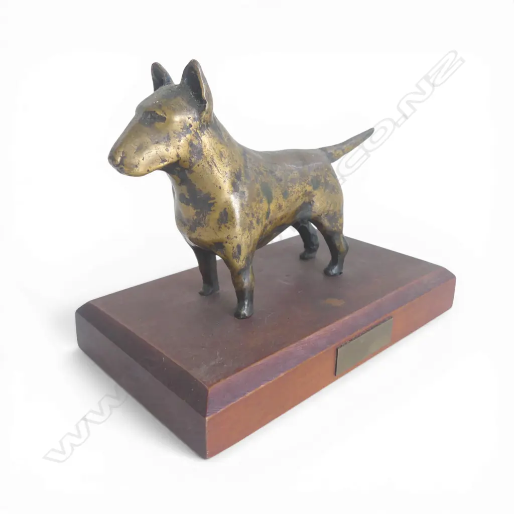 MOUNTED BRONZE SCULPTURE OF A BULL TERRIER Image 1++
