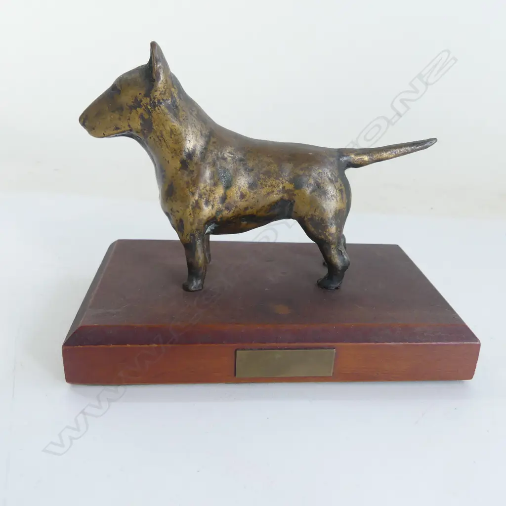 MOUNTED BRONZE SCULPTURE OF A BULL TERRIER Image 1++