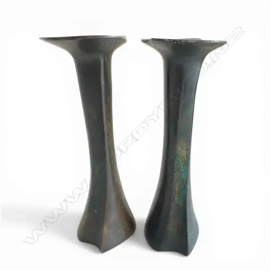 PR ART NOUVEAU STYLE METAL CANDLESTICKS H.175mm