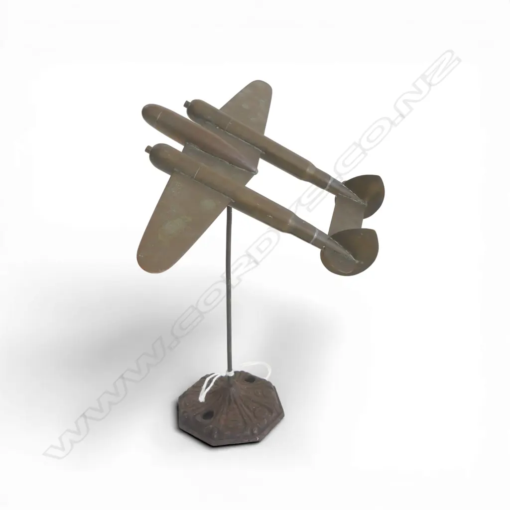 TRENCH ART AIRCRAFT ON STAND H.165mm Image 1++