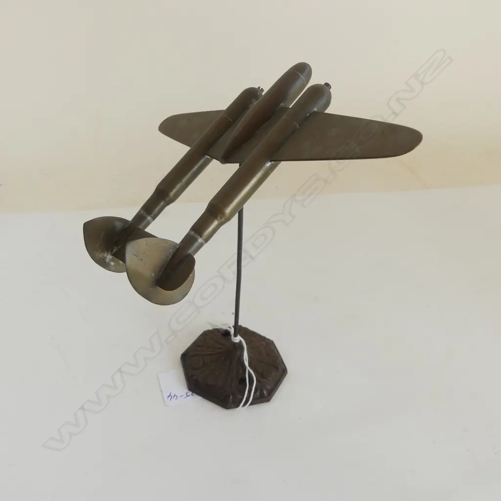 TRENCH ART AIRCRAFT ON STAND H.165mm Image 1++