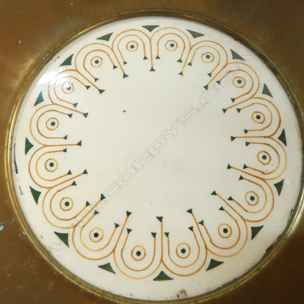 AN ART NOUVEAU BRASS HANDLED DISH WITH CERAMIC INSET 190mm (D), NOVELTY ASHTRAY WITH  SPINNING PROPELLOR Image 1++