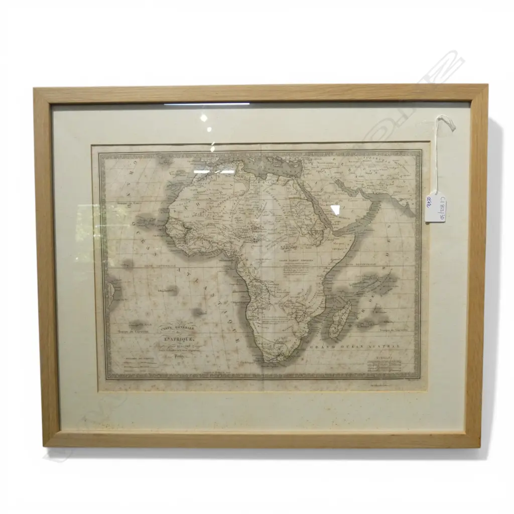 ANTIQUE FRENCH MAP OF AFRICA, FOXING 300x400mm Image 1++