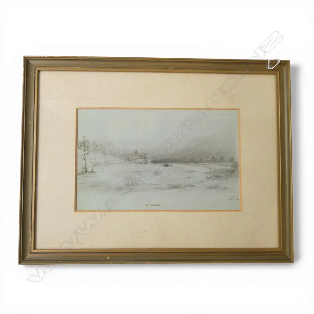 INITALLED J.W, 'RIWAKA' 1861,  WATERCOLOUR, 265 x 165mm Image 1++
