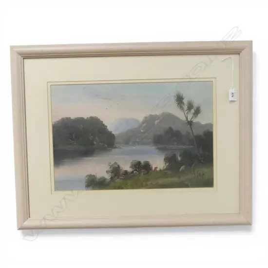 S CROFT 'SUNRISE LAKE SCENE', Oil on board, signed, 280 x 425mm