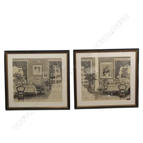 PR PENCIL DRAWINGS INTERIOR VICTORIAN HOUSE, 400 x 450mm