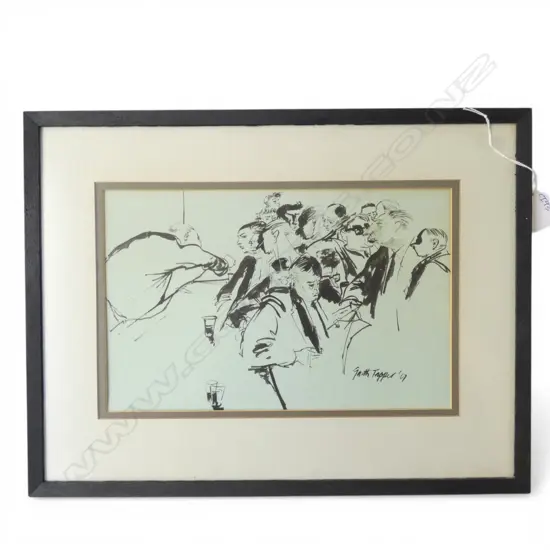 GARTH TAPPER, BAR SCENE, INK ON PAPER, 190x290mm