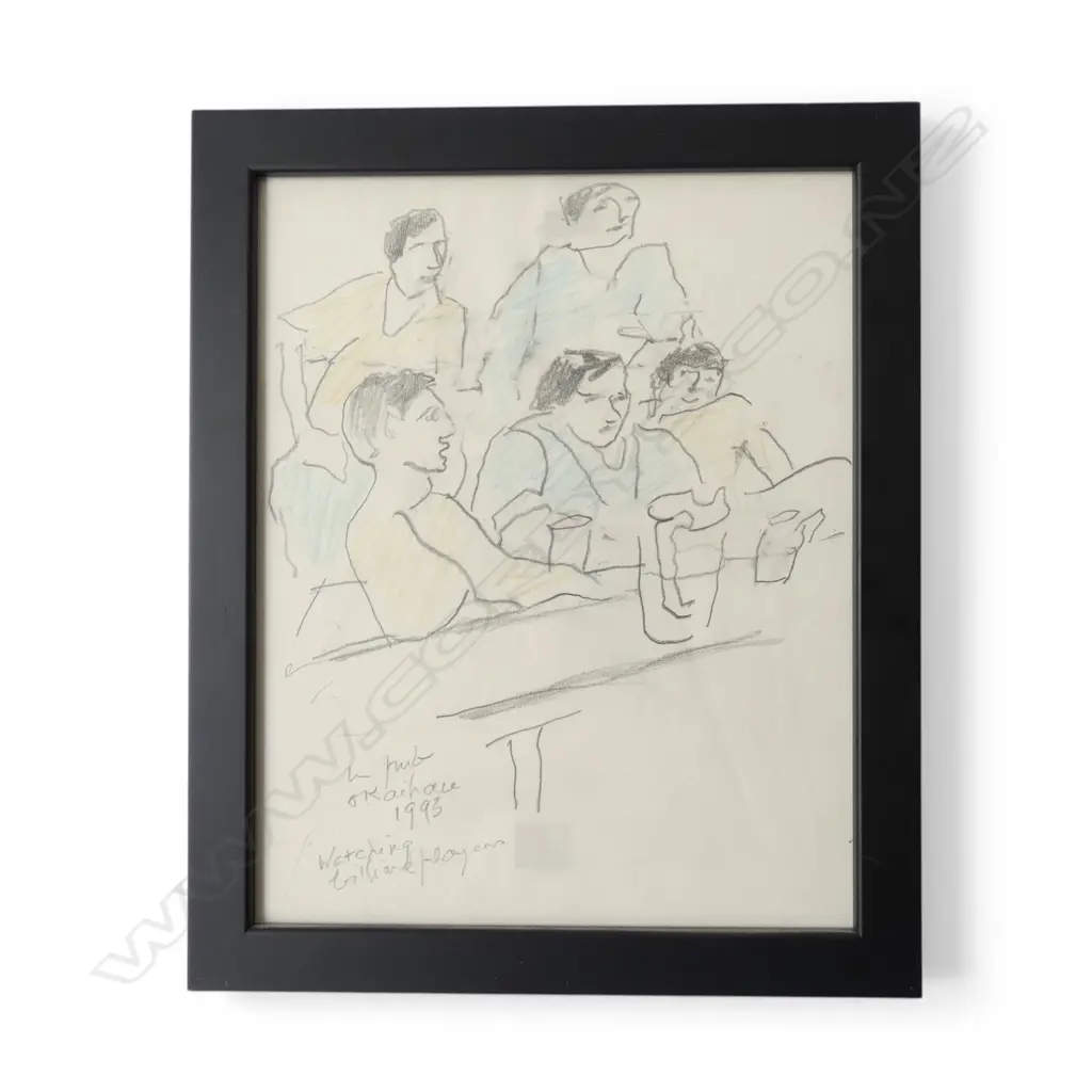 LOUISE HENDERSON, PUB AT KAIKOHE (1993), INK ON PAPER, Warwick Henderson Gallery sticker verso, 245x195mm Image 1++