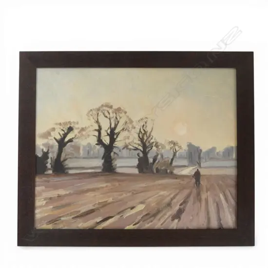 R.B. WATSON, LANDSCAPE, OIL ON CANVAS ON BOARD, 390x490mm