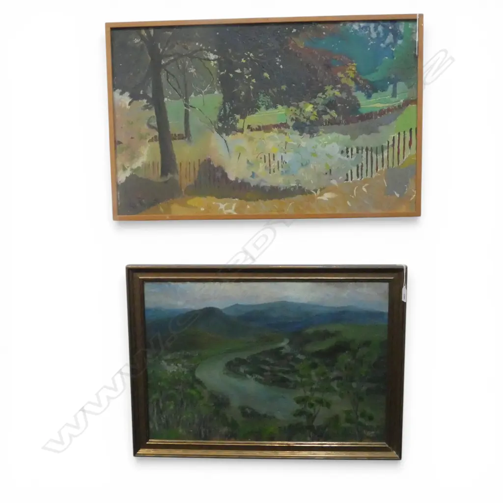 2 LANDSCAPE ARTWORKS, OIL ON BOARD 450x725mm Image 1++