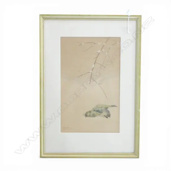 HARRY ROUNTREE (NZ 1878-1951) BIRD IN SNOW, WC 390x240mm