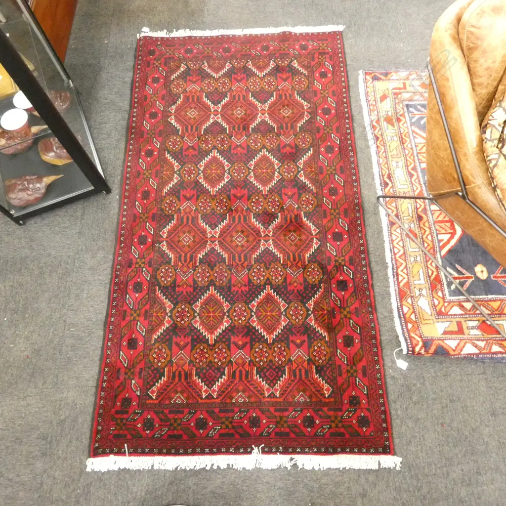 BALUCHI HAND KNOTTED WOOL PILE RUG 1900x1000mm Image 1++