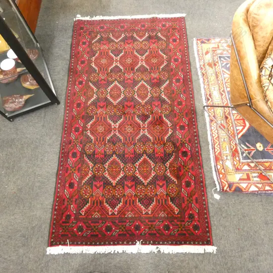 BALUCHI HAND KNOTTED WOOL PILE RUG 1900x1000mm
