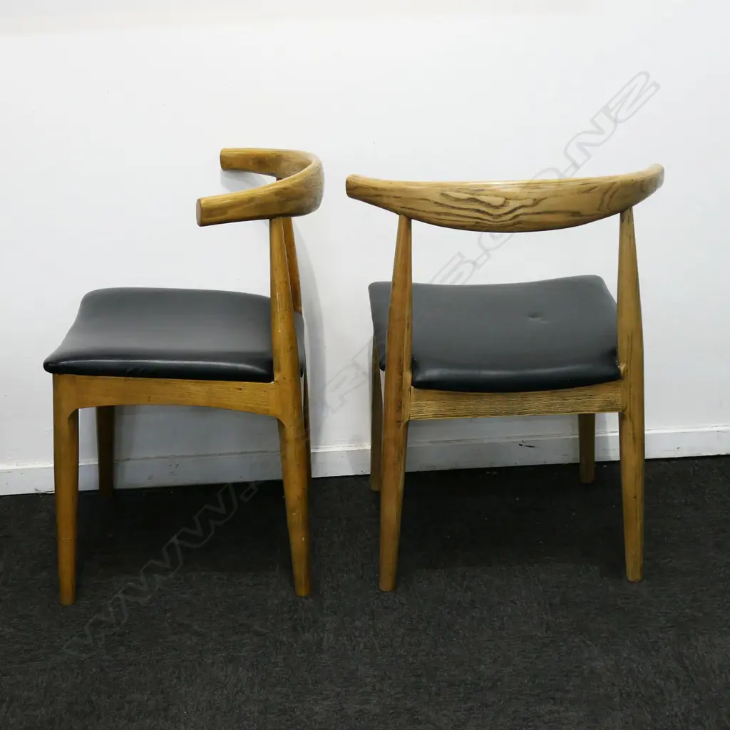 6 OAK CINTEFI ELBOW DINING CHAIRS Image 1++