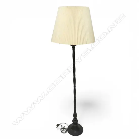 FAUX BAMBOO METAL STANDARD LAMP, with shade H.1730mm