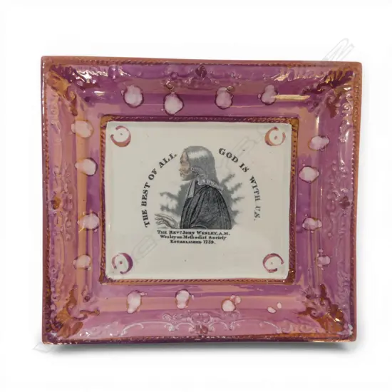 SUNDERLAND LUSTREWARE WALL PLAQUE The Rev. John Wesley W.220mm