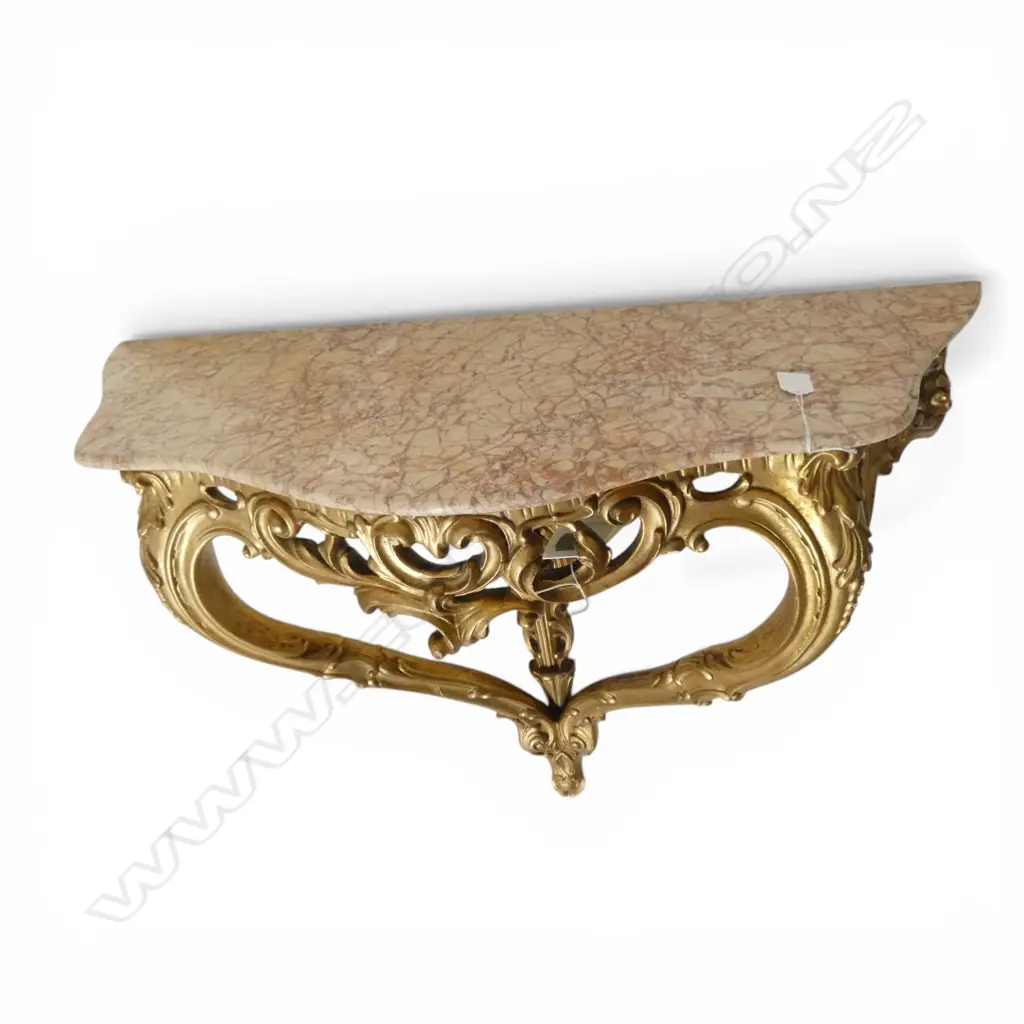 VINTAGE FRENCH GILO TOPPED GILTWOOD CONSOLE H780 L830MM Image 1++