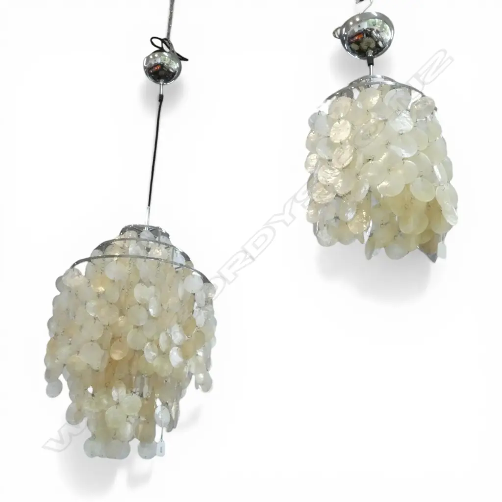 2 CHANDELIERS with MOP? pendant drops H.610 / 1260mm with other drops Image 1++