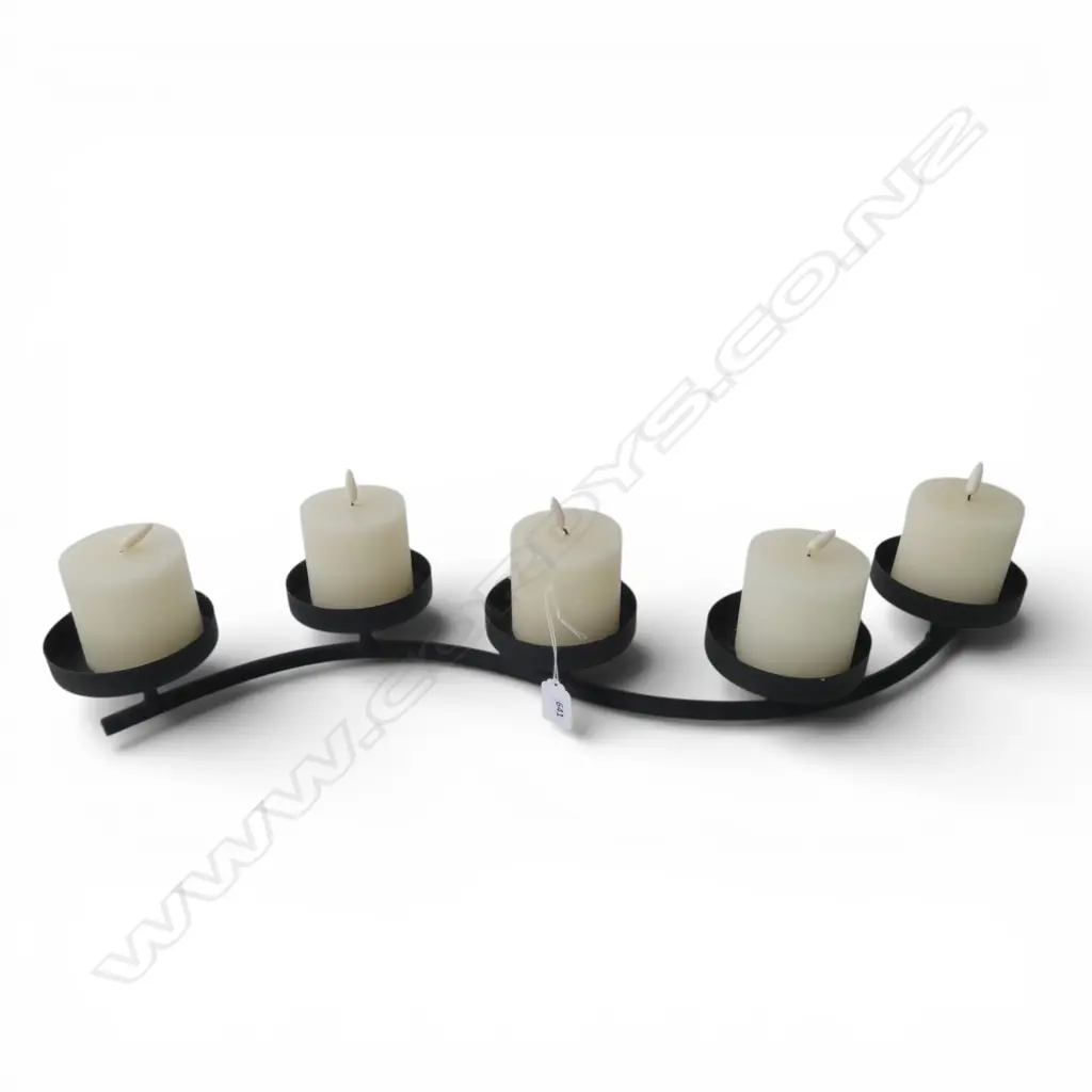 5 ARM TABLE CANDELABRA with electric candles W.675mm Image 1++