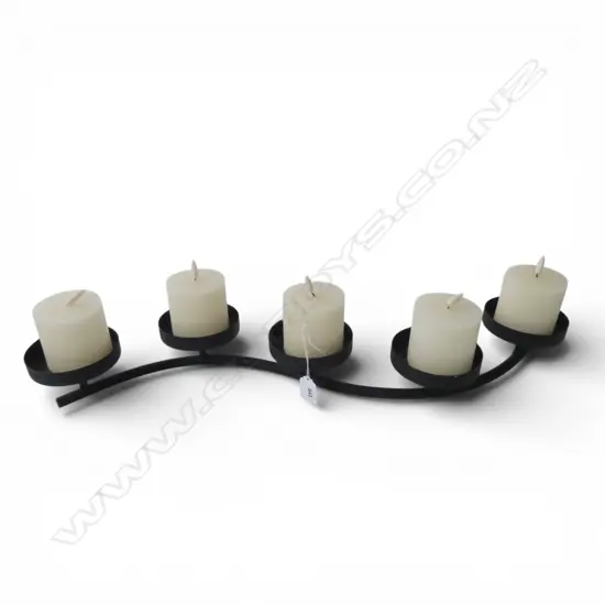 5 ARM TABLE CANDELABRA with electric candles W.675mm