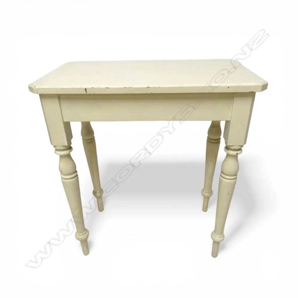 NZ COLONIAL SMALL SIDE TABLE, TURNED LEGS, PAINTED, 685 X 375 X 760mm Image 1++