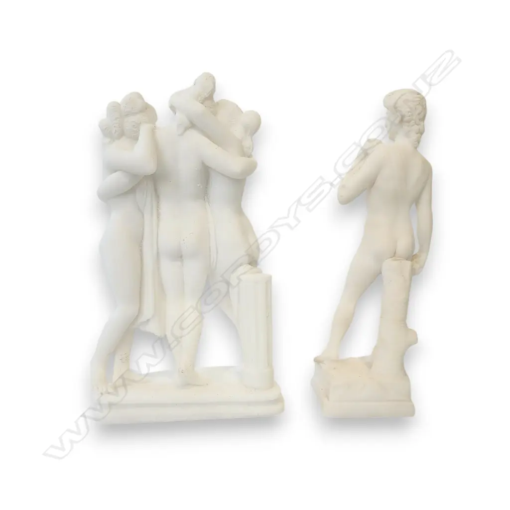 CAST MARBLE SCULPTURES “THE THREE GRACES” AND MICHELANGELO'S DAVID Image 1++