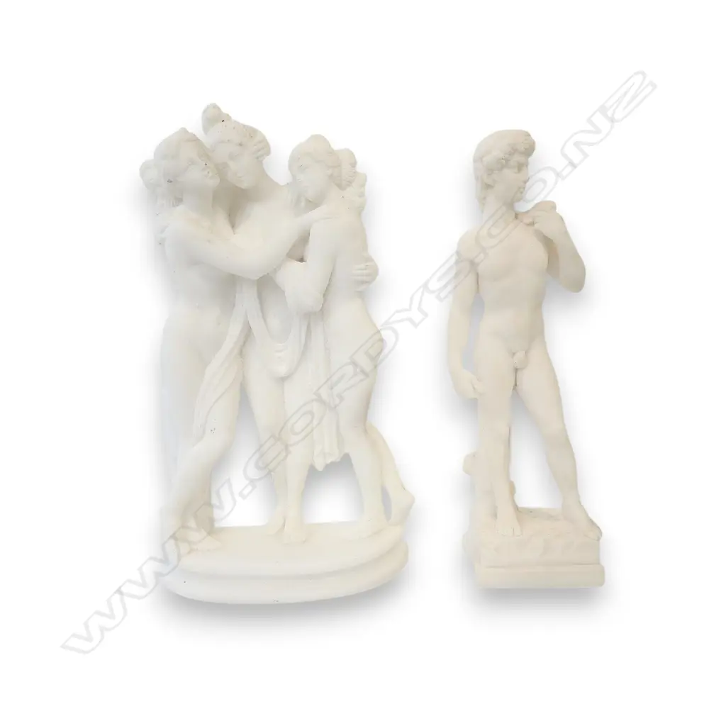 CAST MARBLE SCULPTURES “THE THREE GRACES” AND MICHELANGELO'S DAVID Image 1++