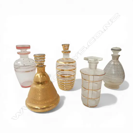 5 GLASS DECANTERS H.240mm