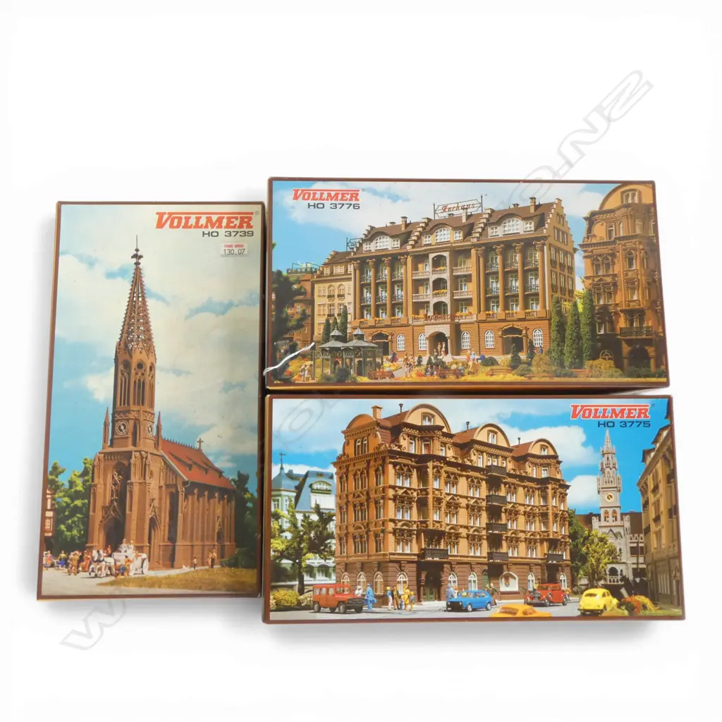 3 BOXED VOLLMER HO MODEL KITS; 3775, 3776 & 3739 Image 1++