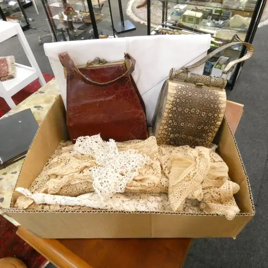 ASST. LINENS/DOILIES + 3 BAGS 