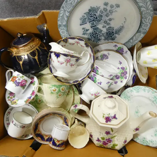 PART CHINA TEASETS 2 TEAPOTS COFFEE CANS ETC