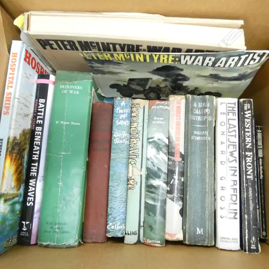 GOOD COLLECTION OF WAR REFERENCE BOOKS; PETER MCINTYRE, N.Z. OFFICIAL WAR HISTORY, etc