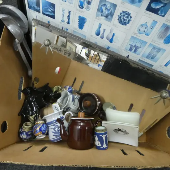 ASST. COLLECTABLES; FRAMED POSTER, MIRROR, CHINA etc