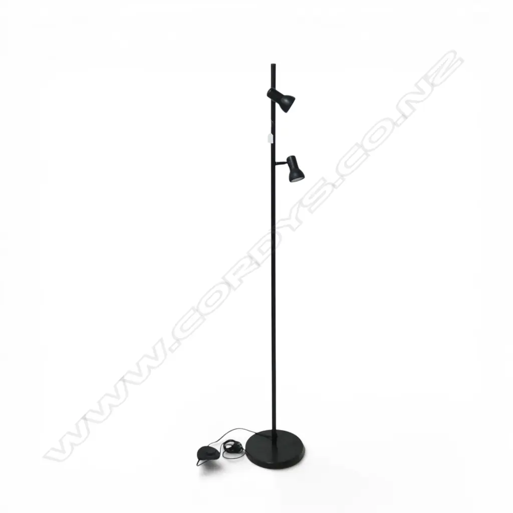 BLACK AUSTRABEAM TWIN LIGHT HALOGEN STANDING LAMP. H.1600mm Image 1++