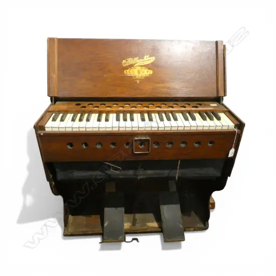 LATE 19thC BILLHORN TELESCOPE FOLDING PUMP ORGAN 730x370x680mm