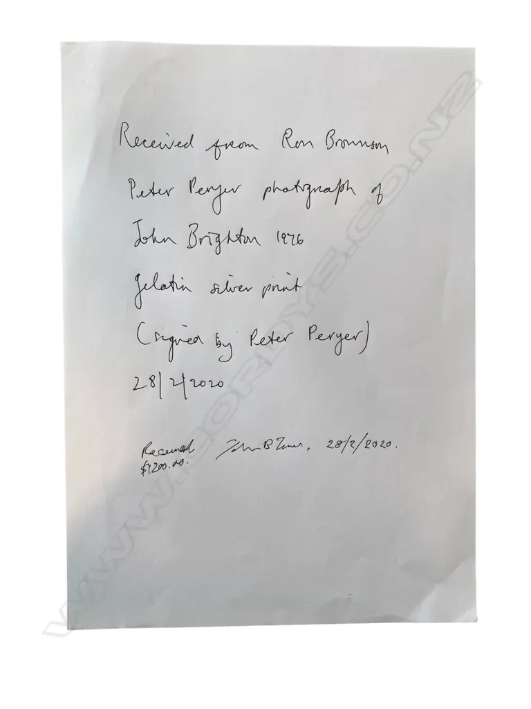 Peter Peryer ‘John Brighton 1976’ , silver gelatin print, 75 x 75mm Image 1++