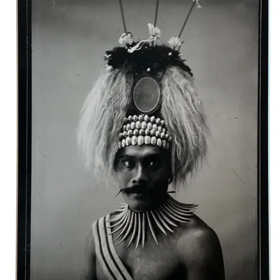 Thomas Andrew (1855-1939) ‘Head and shoulders portrait of a matai’, Samoa, c.1990, silver gelatin print, 215 x 160mm