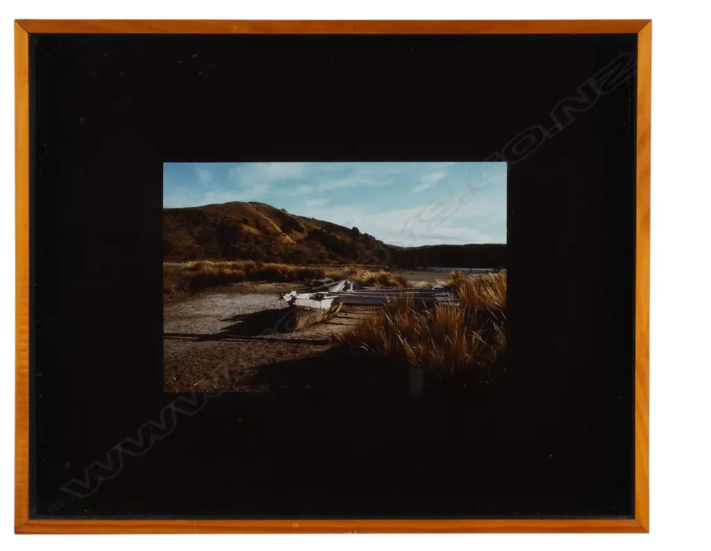 Peter Hannken (1958-) 'Same old boat Waiheke Island', NZ 1983, cibachrome print, framed, 195 x 290mm Image 1++