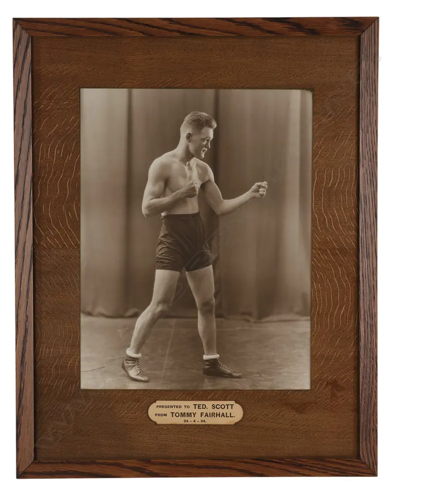 William Oakley (1886-1942) 'Presented to Ted Scott from Tommy Fairhall', NZ, c.1923, enlarged gold-toned gelatin silver  Image 1++