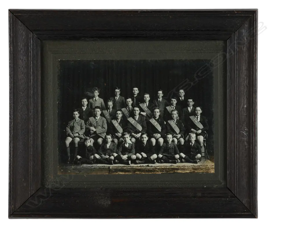 Unidentified photographer 'United Ancient Order of Druids youth division', NZ, c.1920, mounted photographic print, 149 x Image 1++