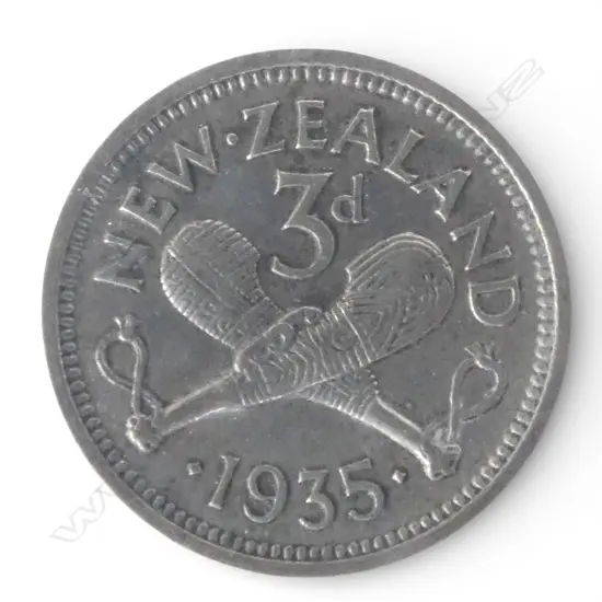 NZ 1935 THREEPENCE COIN King George V. Note: Only just over 40,000 minted