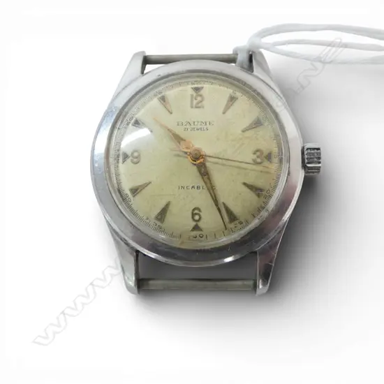 1940'S BAUME INCABLOC GENTS W/WATCH 21 JEWEL running