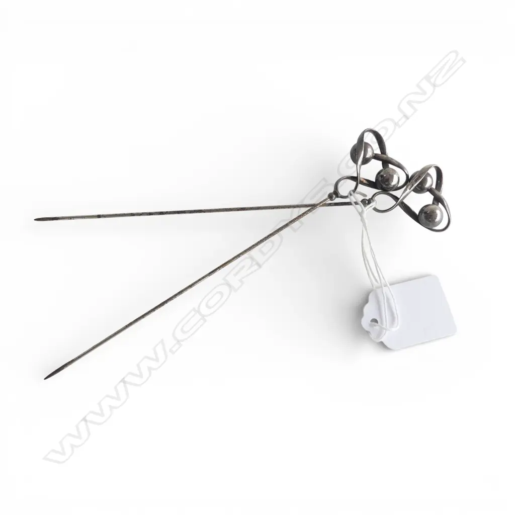 PR VINTAGE S/SILVER HAT PINS L160MM Image 1++
