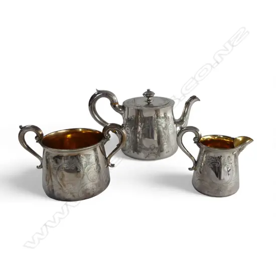 VICT 3PC EP TEASET GILT INTERIOR