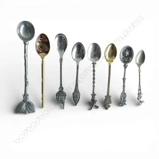 COLLECTION 8 VINTAGE SOV SPOONS SOME CONT SILVER